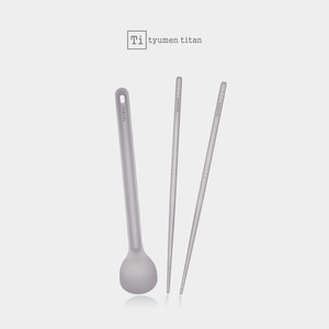 Titanium Chopsticks Spoon Set TI-SF003