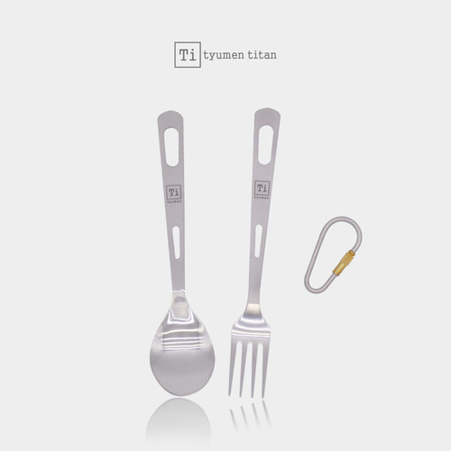 Gloss Titanium Fork Spoon Set TI-SF004